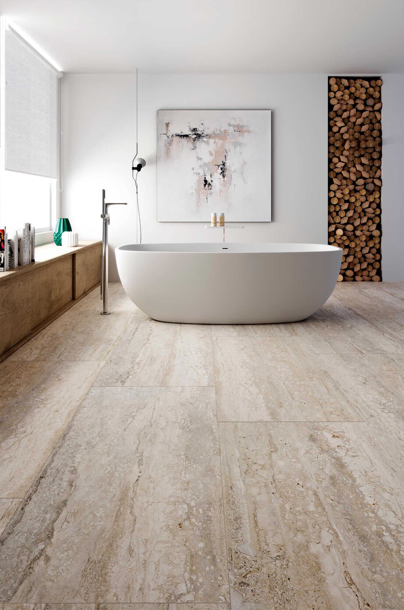Exagres Marbles Travertino installed room